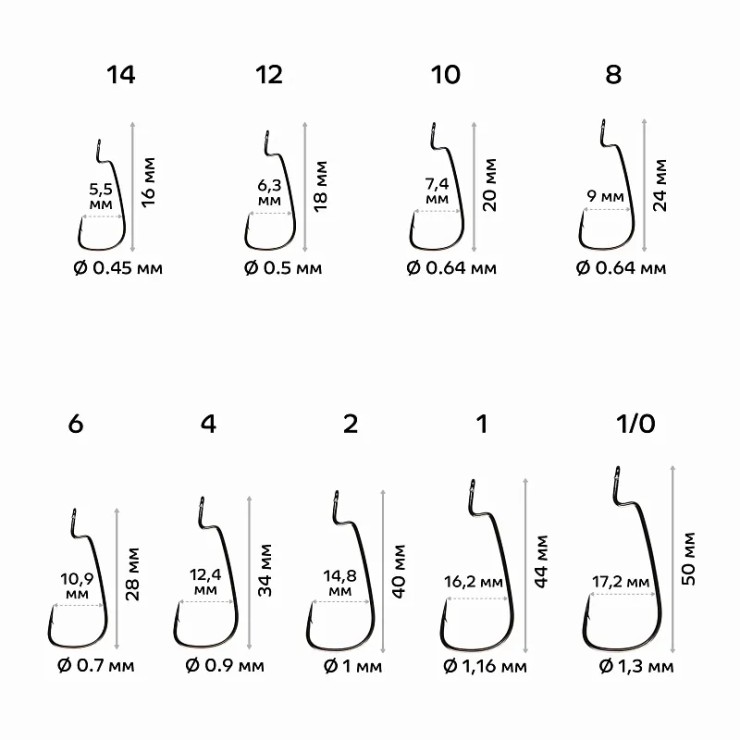 Крючки офсетные CF Offset joint hook #8 - серебристый