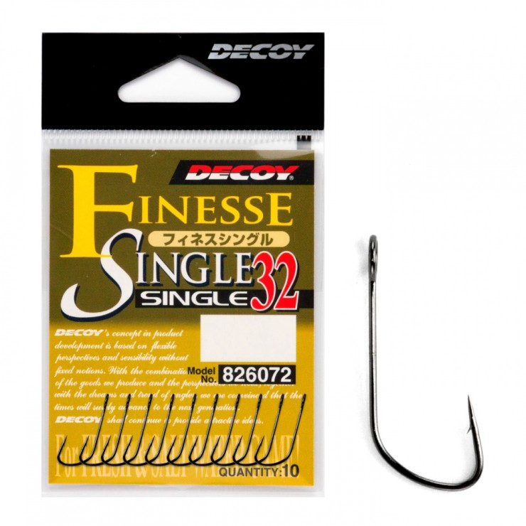 Крючки одинарные Decoy Finesse Single 32 #10 - серебристый