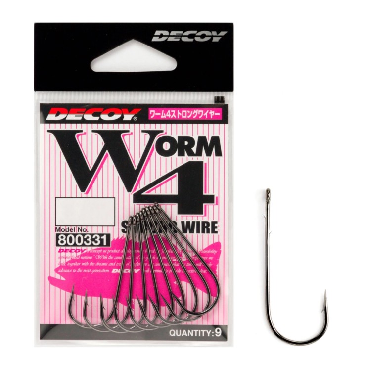 Крючки одинарные Decoy Worm 4 Strong Wire #1/0 - серебристый