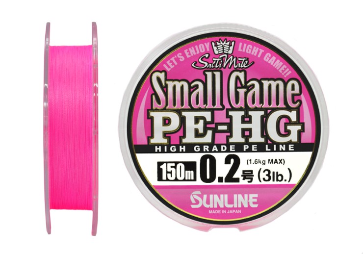 Плетеный шнур Sunline Small Game PE-HG #0,2 - 0,074мм - 150м - розовая сакура