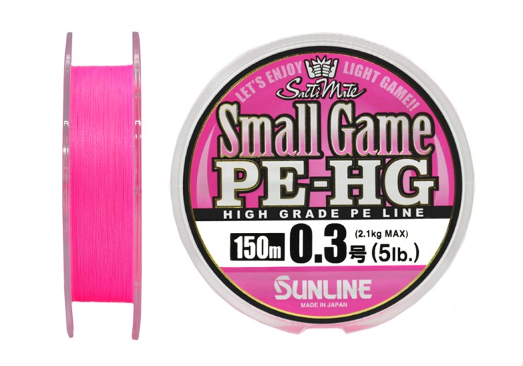 Плетеный шнур Sunline Small Game PE-HG #0,3 - 0,09мм - 150м - розовая сакура