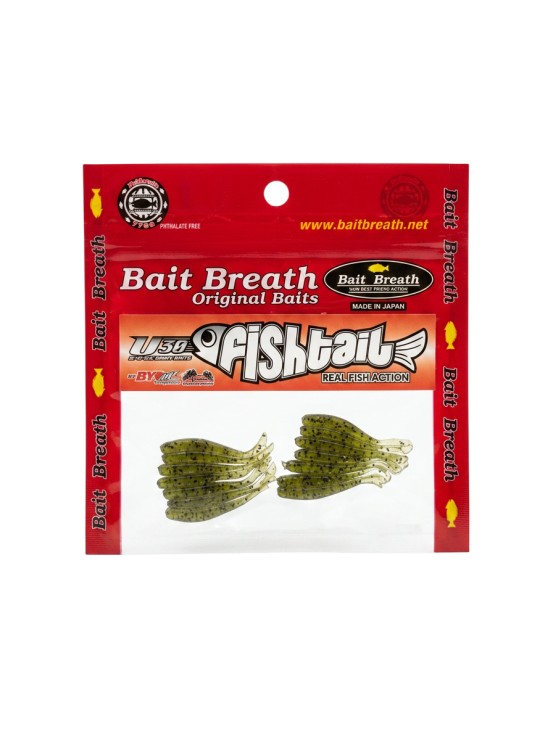 Силиконовая приманка Bait Breath U30 Fish tail 1,5in38мм - Dark Greenpumpkin/Seed