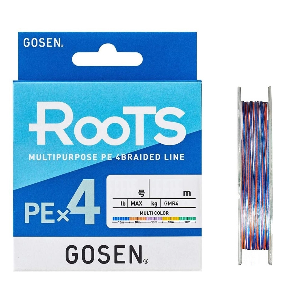 Плетеный шнур Gosen RooTS PE x4 #1 - 0,165мм - 200м - многоцветный