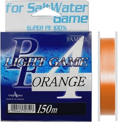 Плетеный шнур Yamatoyo PE Light Game #0,3 - 0,09мм - 150м - оранжевый