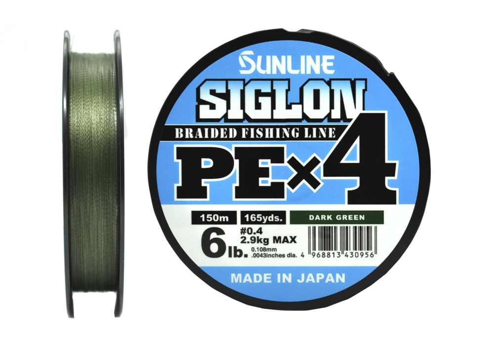 Плетеный шнур Sunline Siglon PE×4 #0,4 - 0,108мм - 150м - Dark Green
