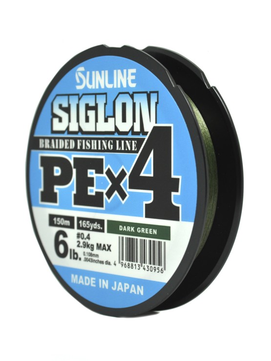 Плетеный шнур Sunline Siglon PE×4 #0,4 - 0,108мм - 150м - Dark Green