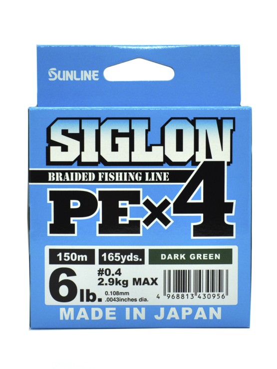 Плетеный шнур Sunline Siglon PE×4 #0,4 - 0,108мм - 150м - Dark Green