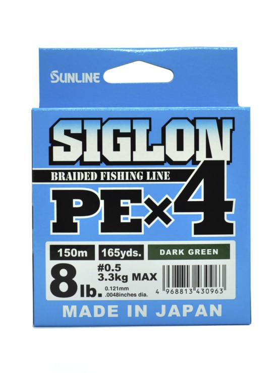 Плетеный шнур Sunline Siglon PE×4 #0,5 - 0,121мм - 150м - Dark Green