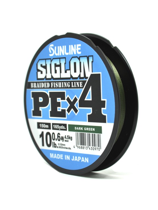 Плетеный шнур Sunline Siglon PE×4 #0,6 - 0,132мм - 150м - Dark Green