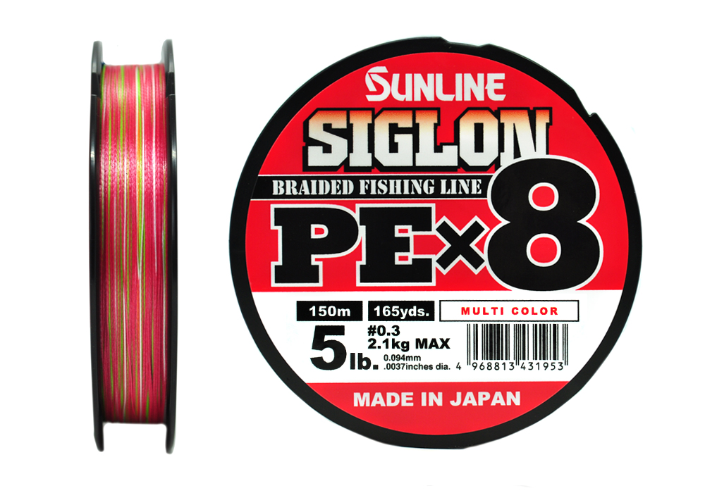 Плетеный шнур Sunline Siglon PE×8 #0,3 - 0,094мм - 150м - Multicolor 5C