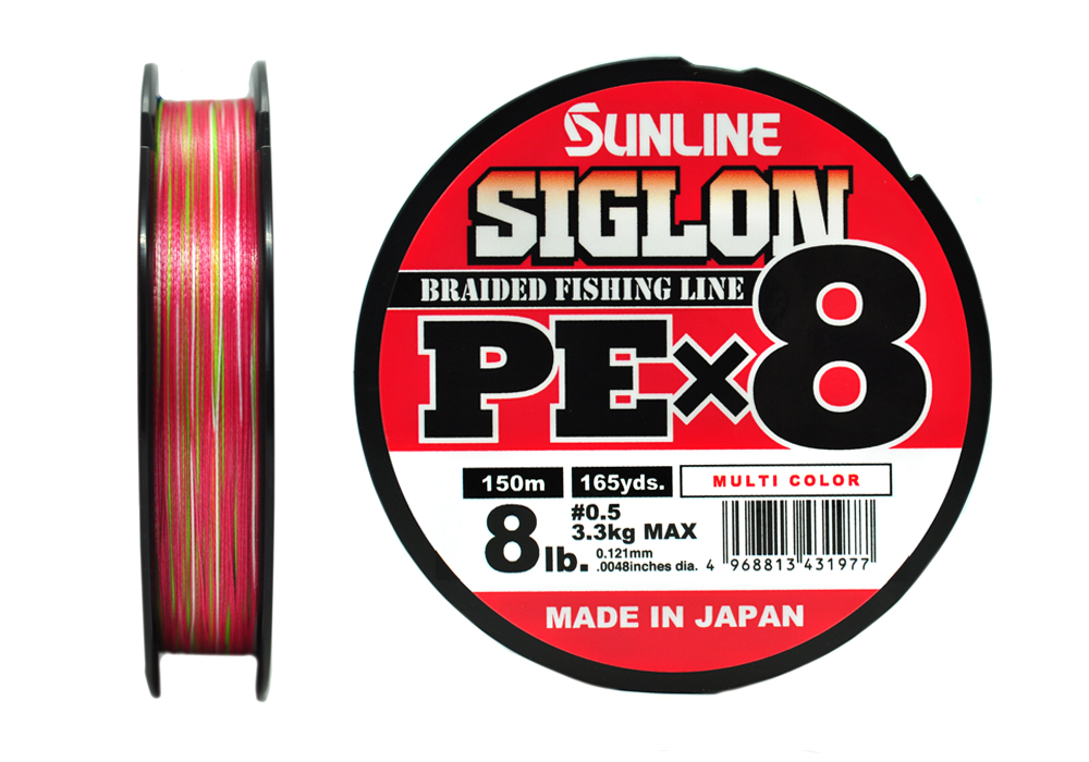 Плетеный шнур Sunline Siglon PE×8 #0,5 - 0,121мм - 150м - Multicolor 5C