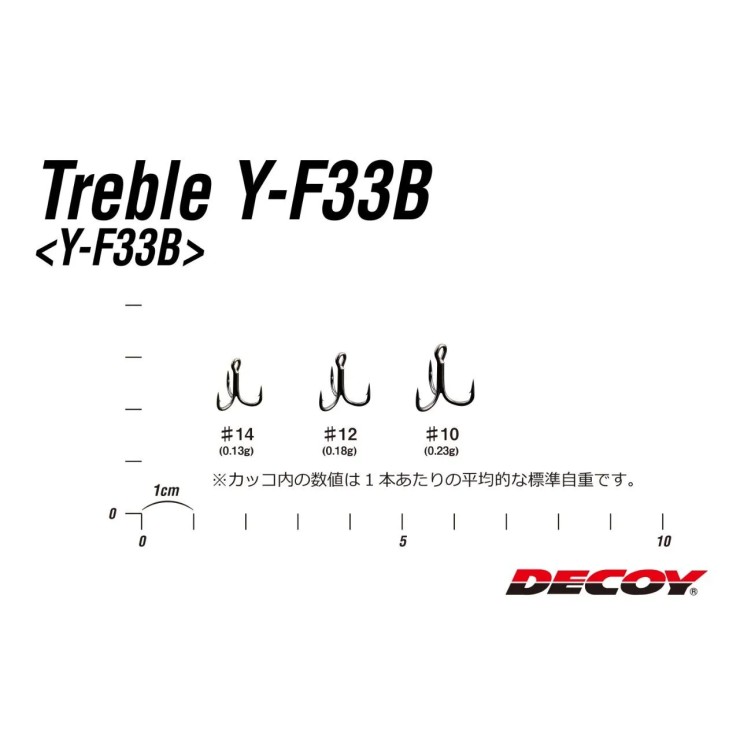Крючки тройные Decoy Y-F33B #12 - черный