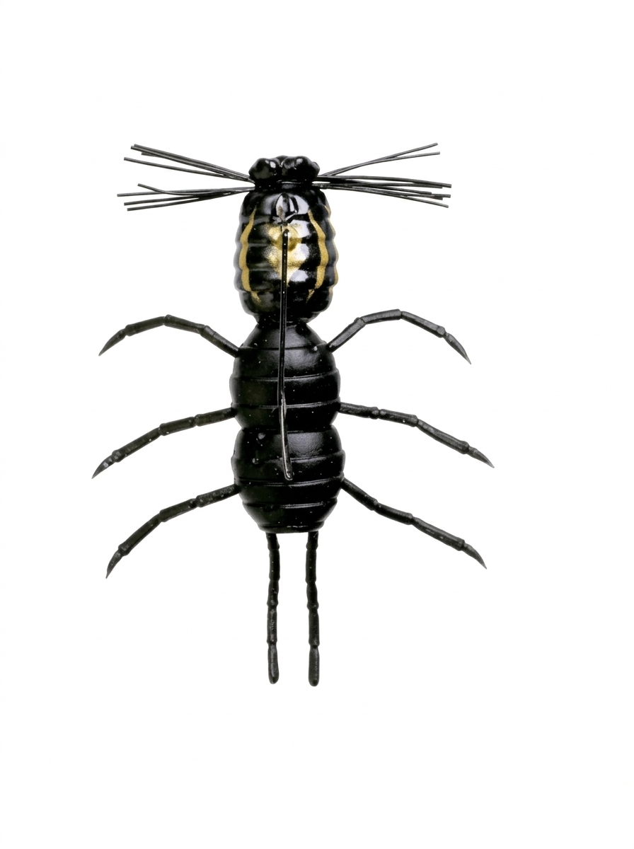 Силиконовая приманка Imakatsu Fujin Super Spider 1,5in25мм - #S-60 BLACK SPIDER