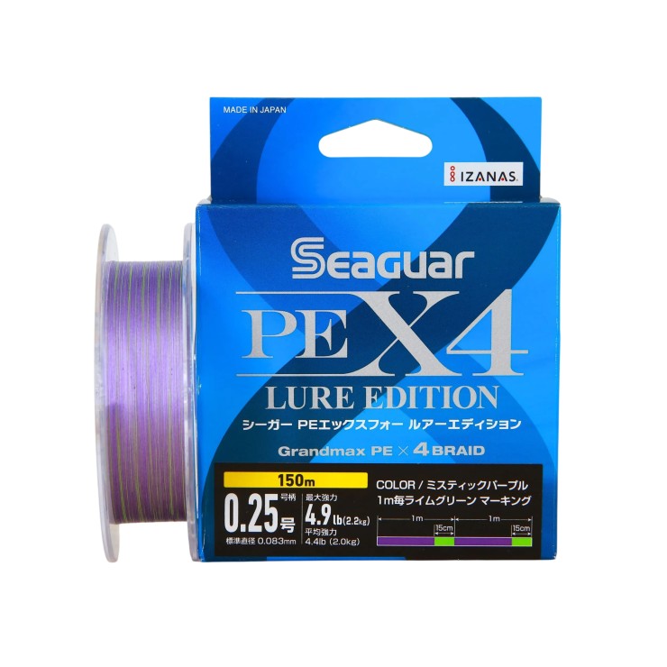 Плетеный шнур Seaguar Kureha PE X4 Lure Edition #0,25 - 0,083мм - 150м - фиолетовый