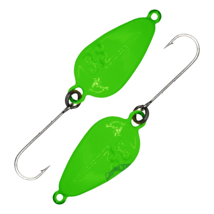 Колеблющаяся блесна BestFishing Ruler Neon 2гр - зеленый флуоресцентный, мм для спиннинговой рыбалки