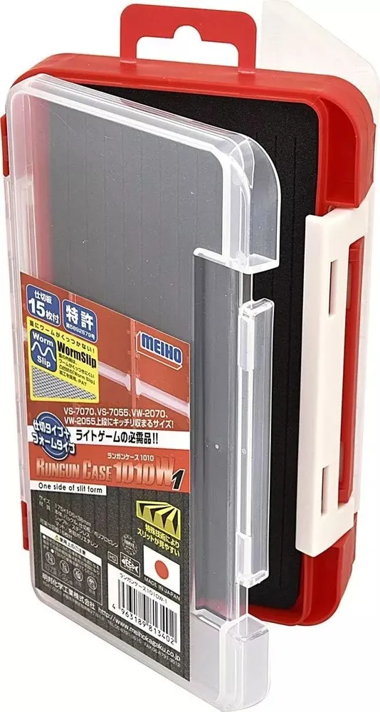 Коробка Meiho Rungun Case 1010W-1 175*105*38 - красный / прозрачный