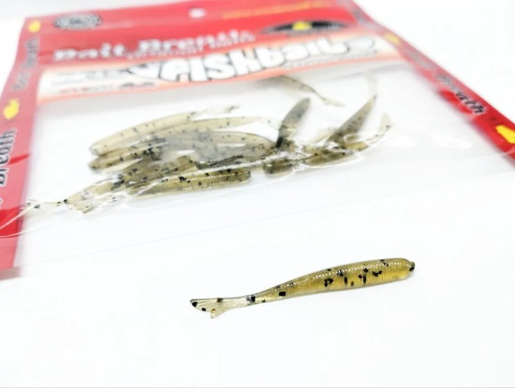 Силиконовая приманка Bait Breath U30  Fish tail 1,5in38мм - Dark Greenpumpkin/Seed