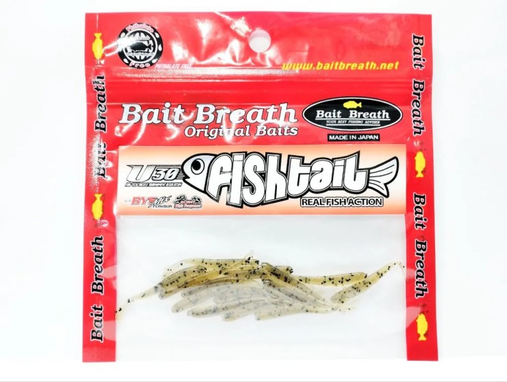 Силиконовая приманка Bait Breath U30  Fish tail 1,5in38мм - Dark Greenpumpkin/Seed
