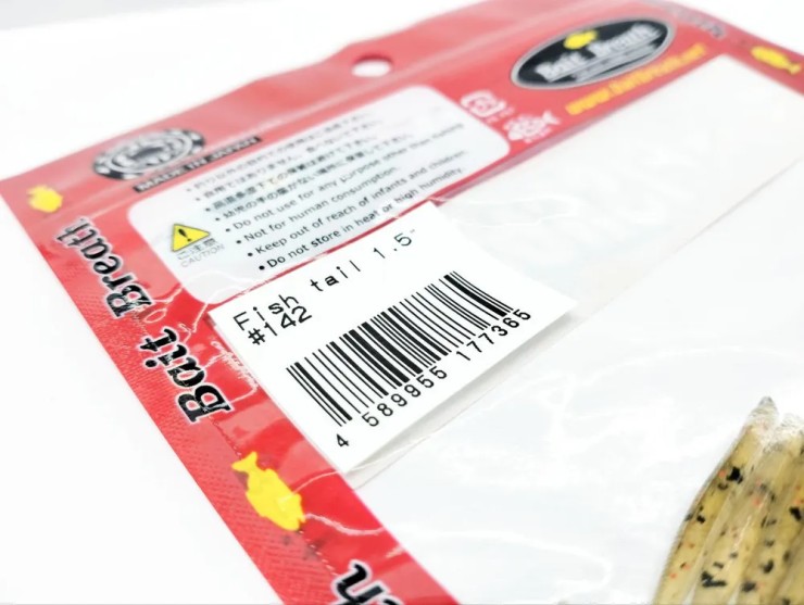 Силиконовая приманка Bait Breath U30  Fish tail 1,5in38мм - Greenpumpkin/Black,Red Flake