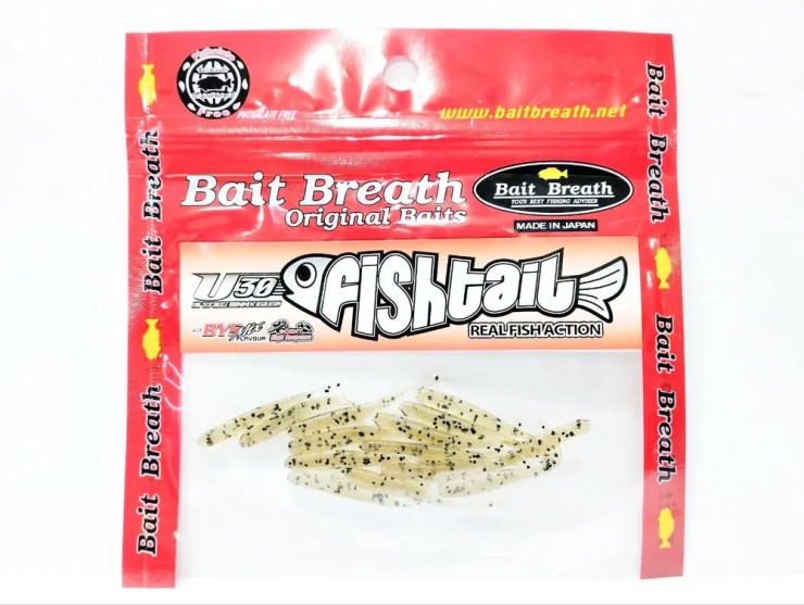 Силиконовая приманка Bait Breath U30  Fish tail 1,5in38мм - Greenpumpkin/Seed