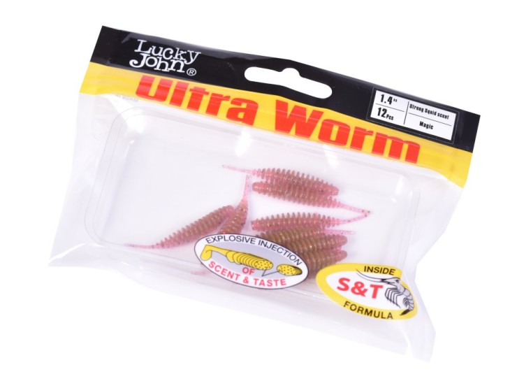 Силиконовая приманка Lucky John Pro Series Ultra Worm 1,4in - 35мм - S14
