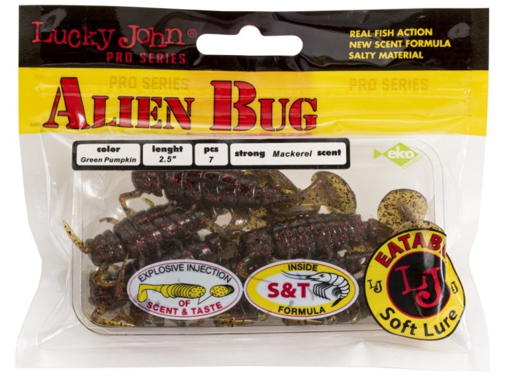 Силиконовая приманка Lucky John Pro Series Alien Bug 2,5in - 63мм - PA03