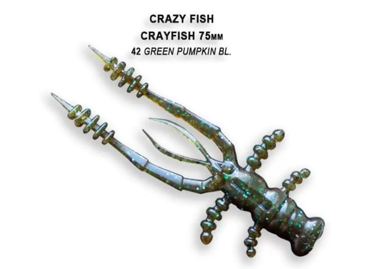 Силиконовая приманка CF Crayfish 3in - 75мм - 42 green pumpkin bl.
