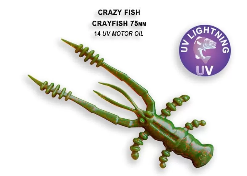 Силиконовая приманка CF Crayfish 3in - 75мм - 14 uv motor oil