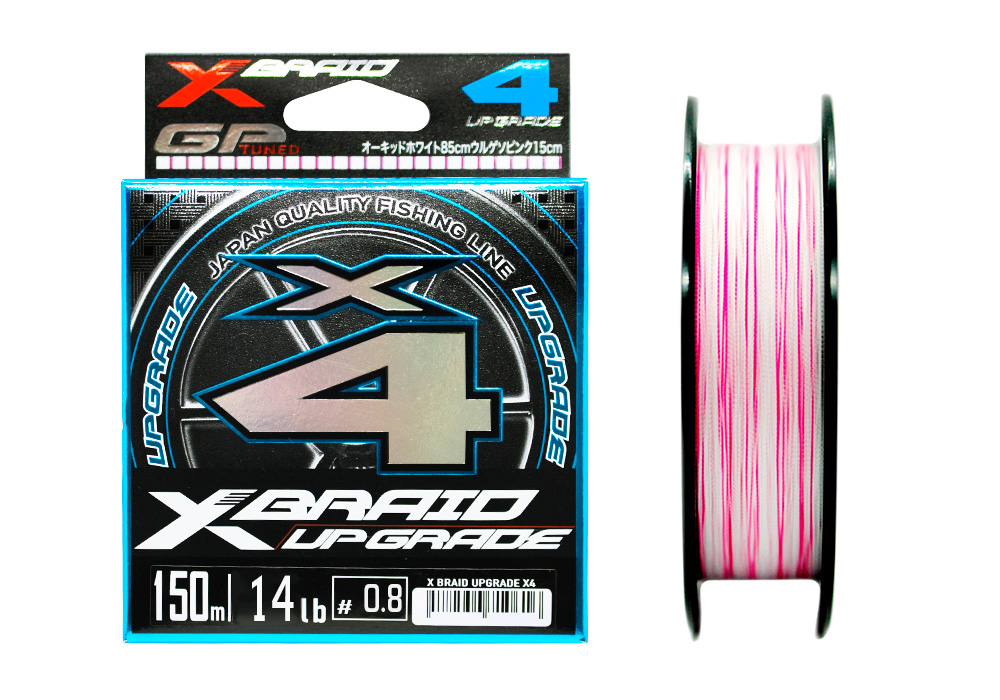 Плетеный шнур YGK X-Braid Upgrade X4 #0,8 - 0,148мм - 150м - white/pink