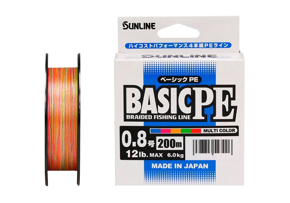 Плетеный шнур Sunline Basic PE HG #0,8 - 0,153мм - 200м - Multi Color