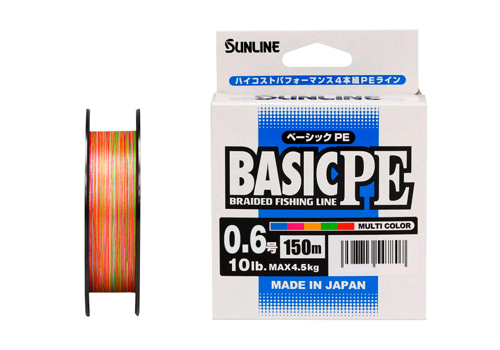 Плетеный шнур Sunline Basic PE HG #0,6 - 0,132мм - 150м - Multi Color