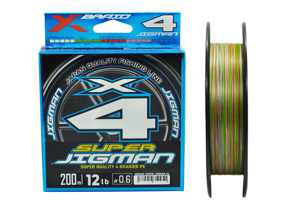 Плетеный шнур YGK X-Braid Super Jigman X4 #0,6 - 0,128мм - 200м - Multi Color