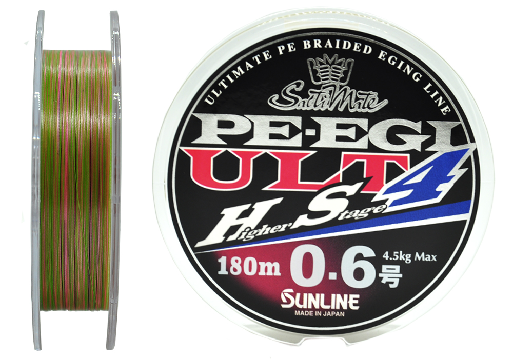 Плетеный шнур Sunline PE EGI ULT HS4 #0,6 - 0,128мм - 180м - Multi Color