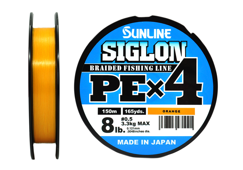 Плетеный шнур Sunline Siglon PE x4 #0,5 - 0,121мм - 150м - orange