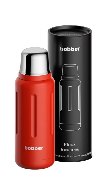 Термос Bobber Flask пробка с наливными каналами 1л / Cayenne Red