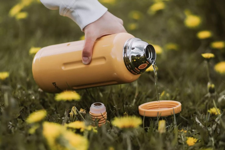 Термос Bobber Flask пробка с наливными каналами 1л / Cayenne Red