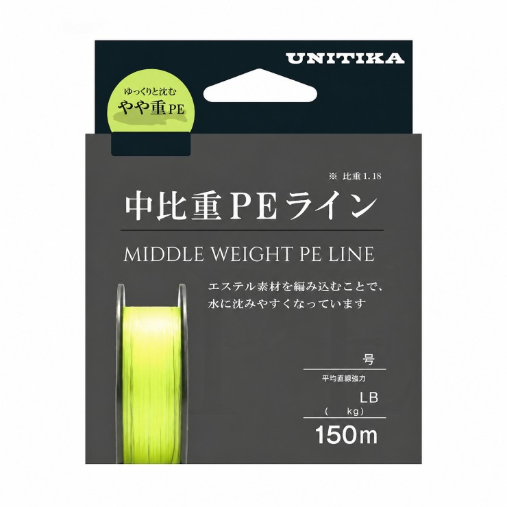 Плетеный шнур Unitika Middle Weight PE Line #0,2 - 0,074мм - 150м - Yellow