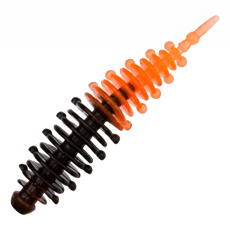 Силиконовая приманка Boroda Baits Ayra 2,9in - 75мм - Черный / Ярко-оранжевый