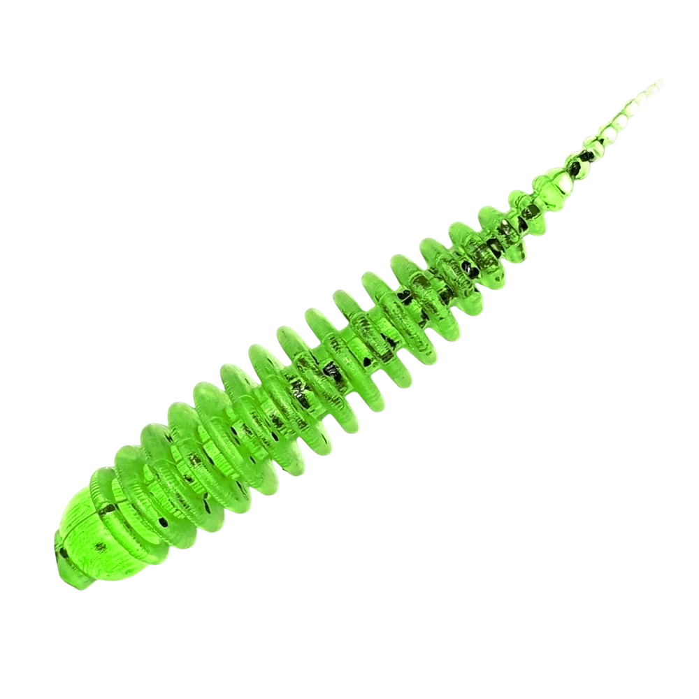 Силиконовая приманка Boroda Baits Petra 1,7in - 45мм - "ЖАБЬЯ ИКРА" (Fluo Chartreuse Black Flakes)