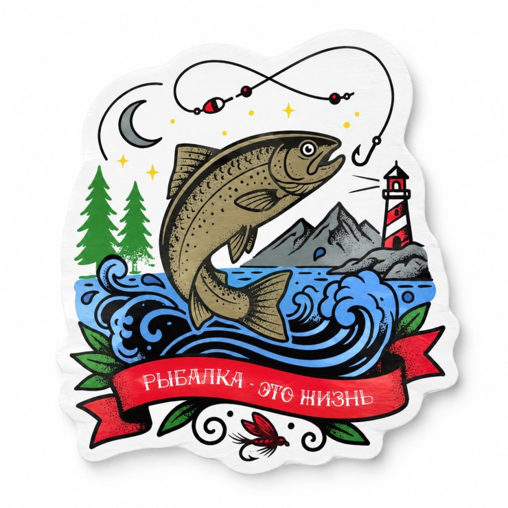 Наклейка WTFish рыбалка это жизнь (мульти) арт: WTF-FIL