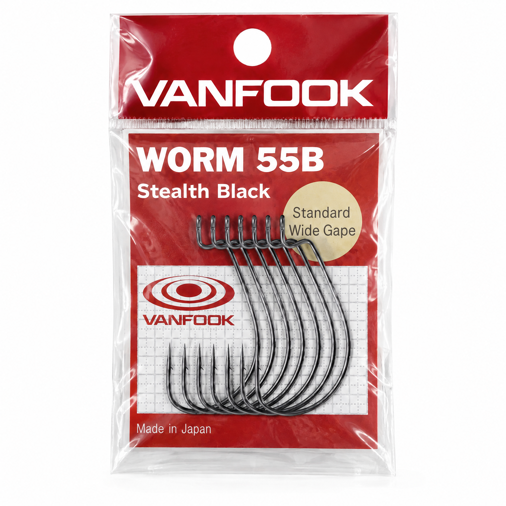 Крючки офсетные Vanfook Worm 55B #3/0 - черный