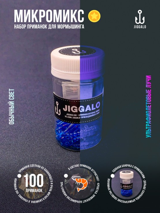 Силиконовая приманка Jiggalo Микромикс 13мм - SAPPHIRE