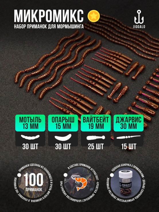 Силиконовая приманка Jiggalo Микромикс 13мм - LOX