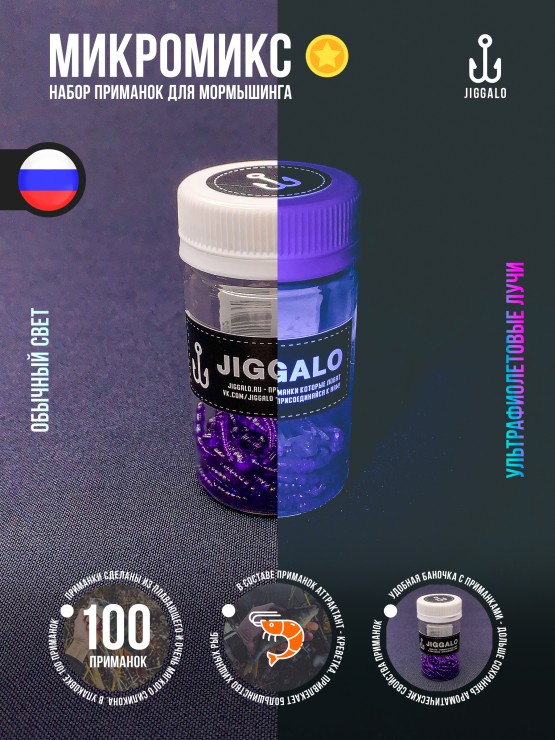 Силиконовая приманка Jiggalo Микромикс 13мм - Violet