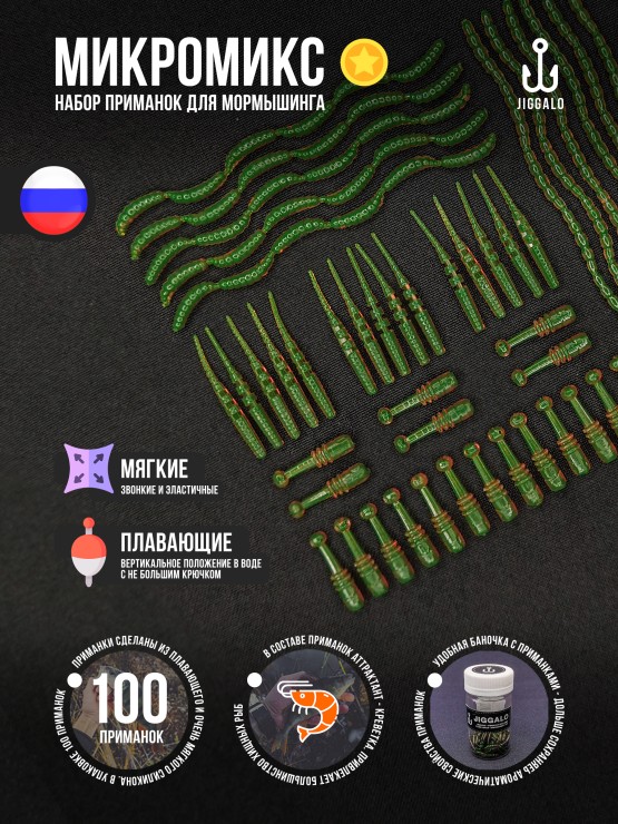 Силиконовая приманка Jiggalo Микромикс 13мм - Motor Oil