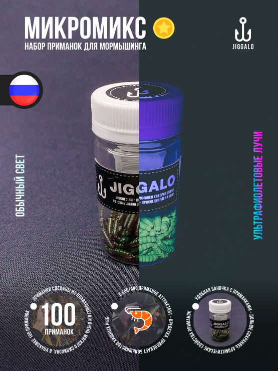 Силиконовая приманка Jiggalo Микромикс 13мм - Motor Oil