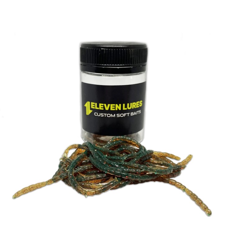 Силиконовая приманка Eleven Lures Bloodworm 0,6in17мм - Motor Oil