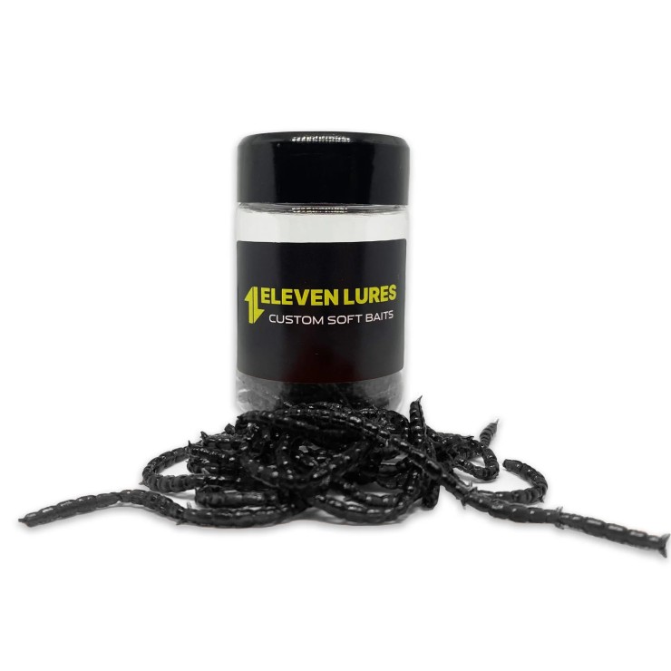 Силиконовая приманка Eleven Lures Bloodworm 0,6in17мм - Electric Black