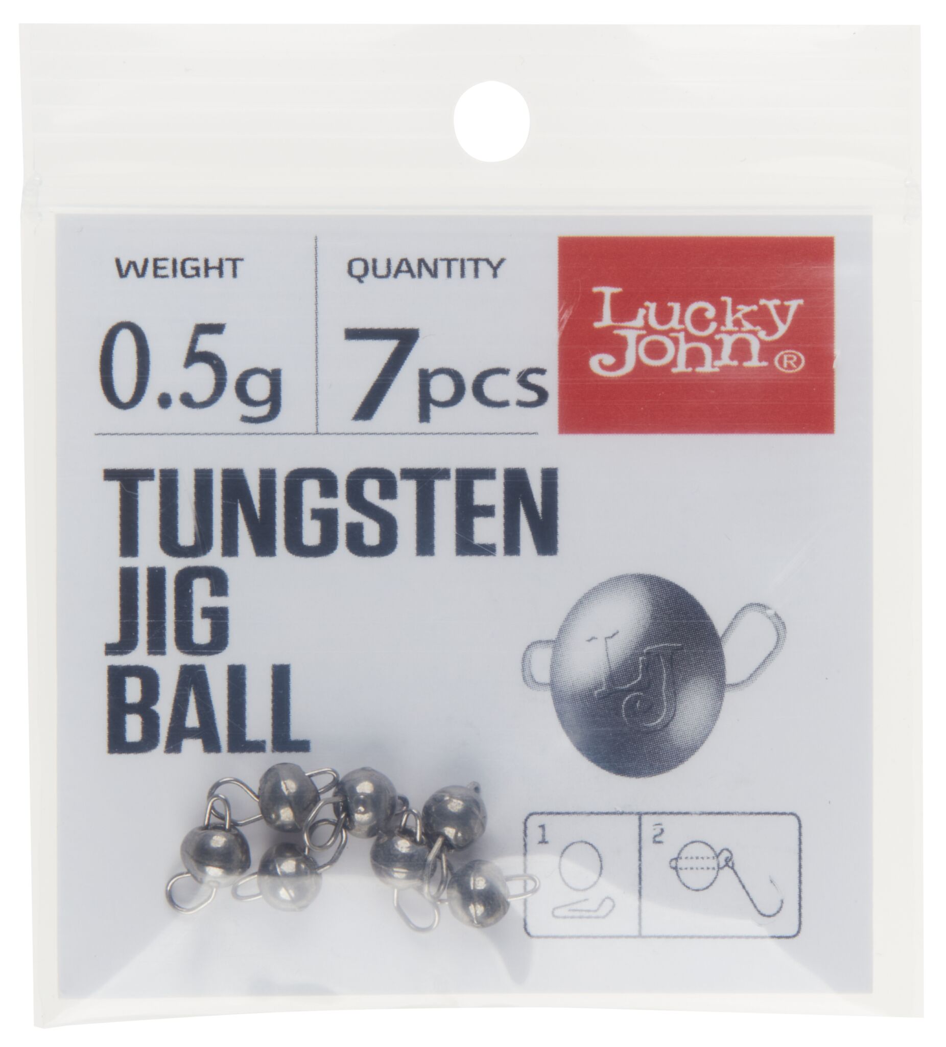 Груз Lucky John Pro Series TUNGSTEN JIG BALL 0,5гр - 7шт - черный