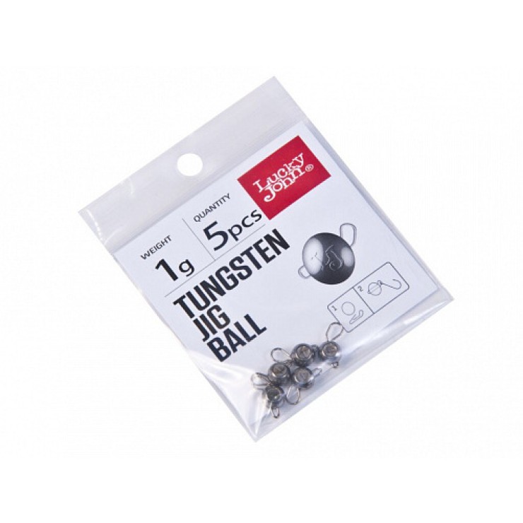 Груз Lucky John Pro Series TUNGSTEN JIG BALL 1гр - 5шт - черный